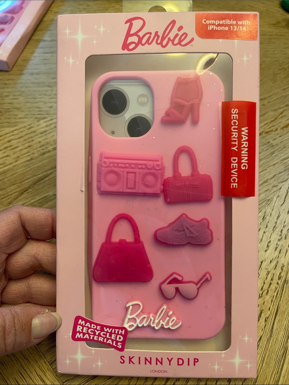 Barbie Pink Silicone iPhone Case with 3D Fashion Icons - Pink
